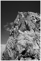 Summit of Grand Teton from Upper Exum Ridge. Grand Teton National Park ( black and white)