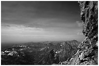 View from Upper Saddle of Grand Teton. Grand Teton National Park ( black and white)
