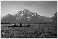 Kakayers in Colter Bay with Mt Moran in background. Grand Teton National Park ( black and white)