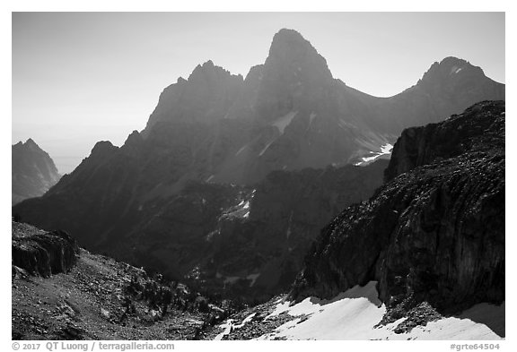 Grand Teton from the west. Grand Teton National Park (black and white)