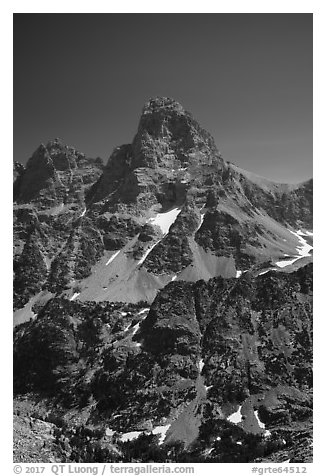 Grand Teton from the west. Grand Teton National Park (black and white)