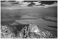 Teewinot Mountain from Grand Teton. Grand Teton National Park ( black and white)