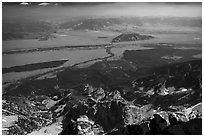 Jackson Hole from  from Grand Teton. Grand Teton National Park ( black and white)