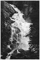 Hidden Falls. Grand Teton National Park, Wyoming, USA. (black and white)