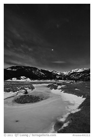 Moraine Park by moonlight. Rocky Mountain National Park, Colorado, USA.