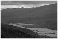 Kawuneeche Valley and storm. Rocky Mountain National Park ( black and white)