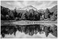 Copeland Lake and Mount Copeland. Rocky Mountain National Park ( black and white)