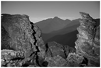 Rock Cut framing Longs Peak at night. Rocky Mountain National Park ( black and white)
