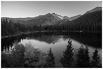 Bear Lake and Longs Peak in autumn. Rocky Mountain National Park ( black and white)