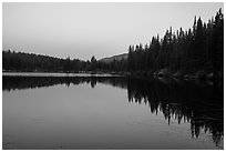 Bear Lake at dusk. Rocky Mountain National Park ( black and white)