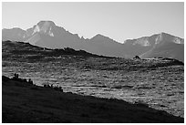 Continental Divide and alpine tundra. Rocky Mountain National Park ( black and white)