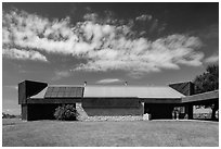Painted Canyon Visitor Center. Theodore Roosevelt National Park ( black and white)