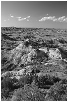 Painted Canyon, late afternoon. Theodore Roosevelt National Park ( black and white)