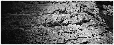 Cave walls. Wind Cave  National Park (Panoramic black and white)