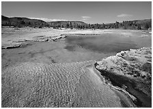 Sapphire Pool, afternoon. Yellowstone National Park ( black and white)