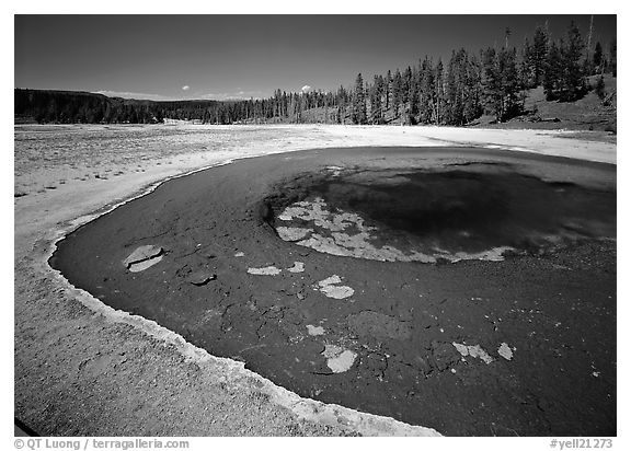 Beauty Pool. Yellowstone National Park (black and white)