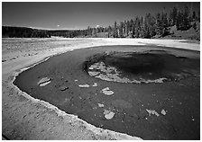 Beauty Pool. Yellowstone National Park ( black and white)