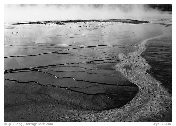 Great Prismatic Springs. Yellowstone National Park (black and white)