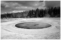 Chromatic Pool in Upper Geyser Basin. Yellowstone National Park ( black and white)