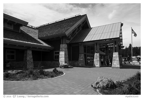 Canyon Village Visitor Education Center. Yellowstone National Park (black and white)