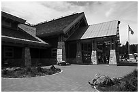Canyon Village Visitor Education Center. Yellowstone National Park ( black and white)