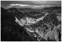 Yellowstone River. Yellowstone National Park ( black and white)