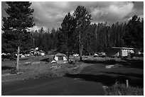 Bridge Bay Campground. Yellowstone National Park ( black and white)