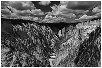 Grand Canyon of the Yellowstone from Artists Point. Yellowstone National Park ( black and white)
