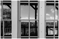 Biscayne Bay, visitor center window reflexion. Biscayne National Park ( black and white)