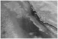 Aerial view of reef and shoreline. Biscayne National Park ( black and white)