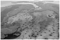 Aerial view of Jones Lagoon. Biscayne National Park ( black and white)