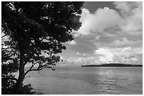 Sands Key across Lewis Cut from Boca Chita Key. Biscayne National Park ( black and white)