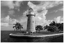 Lighthouse, Boca Chita Key. Biscayne National Park ( black and white)
