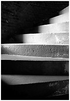 Spiral staircase, Fort Jefferson. Dry Tortugas National Park, Florida, USA. (black and white)