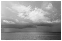 Storm clouds above ocean. Dry Tortugas National Park ( black and white)