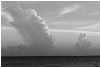 Tropical clouds at sunset. Dry Tortugas National Park ( black and white)