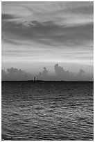 Colorful sunset over Loggerhead Key. Dry Tortugas National Park ( black and white)