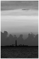 Loggerhead Key lighthouse at sunset. Dry Tortugas National Park ( black and white)