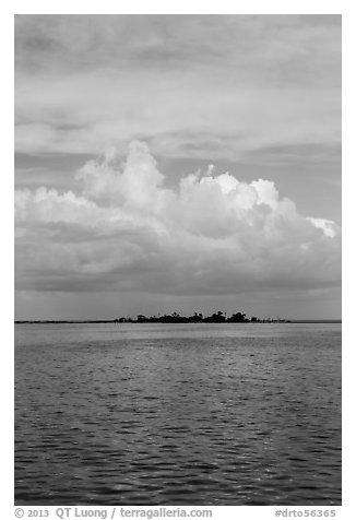 Long Key and cloud. Dry Tortugas National Park (black and white)