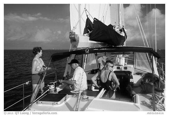 Sailing in the Gulf. Dry Tortugas National Park (black and white)