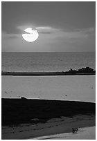 Sun rising over Long Key. Dry Tortugas National Park ( black and white)