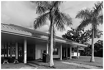Royal Palms VisitorGr Center. Everglades National Park, Florida, USA. (black and white)