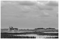 Airboat. Everglades National Park, Florida, USA. (black and white)