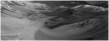 Color patterns of ash flows. Haleakala National Park (Panoramic black and white)