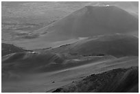 Cinder cones within Halekala crater. Haleakala National Park ( black and white)