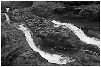 Pipiwai Stream, high water. Haleakala National Park ( black and white)