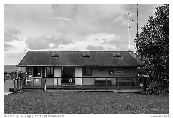 Kipahulu Visitor Center. Haleakala National Park (black and white)