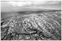 Unstable lava crust on Mauna Ulu crater. Hawaii Volcanoes National Park ( black and white)