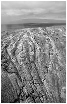 Recent lava crust on Mauna Ulu crater. Hawaii Volcanoes National Park ( black and white)