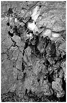 Lava crust on Mauna Ulu crater. Hawaii Volcanoes National Park ( black and white)